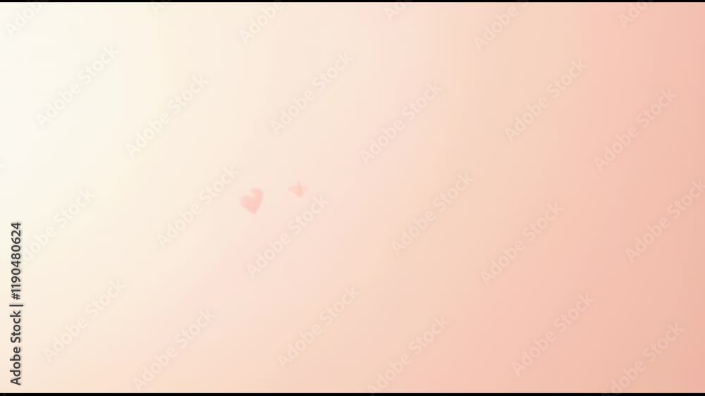 Poster many pink hearts of different sizes are floating on a gradient pink background, creating a romantic 