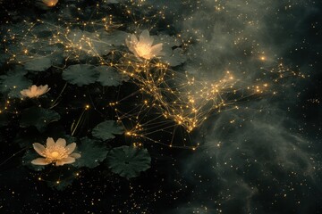 Futuristic AI Designs with Natural Elements and Flowers