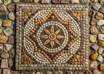 Obraz premium Ancient Roman Road Appian Way Ruins Historical Pathway Italy Stone Cobblestone