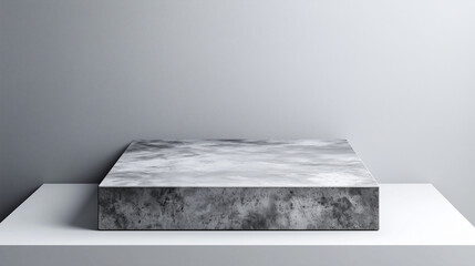 A polished concrete slab showcased on a pristine white background, its smooth surface and sleek edges reflecting light, exuding a sense of modern design.