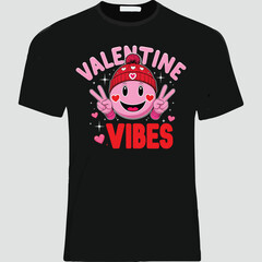 Happy valentine's day 14 February - Valentine's day typography t-shirt design template.