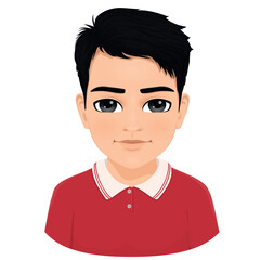 Portrait of young man with black eyes