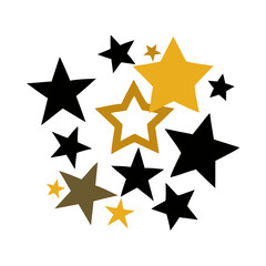 Obraz premium Starry pattern with black and gold elements