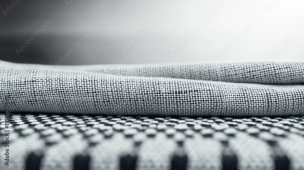 Aufkleber exploring the intricate textures of a black and white keffiyeh fabric folded elegantly