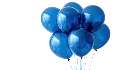 blue balloons isolated on white background