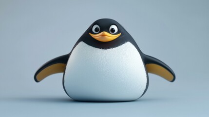 Naklejka premium A cute cartoon penguin. AI.