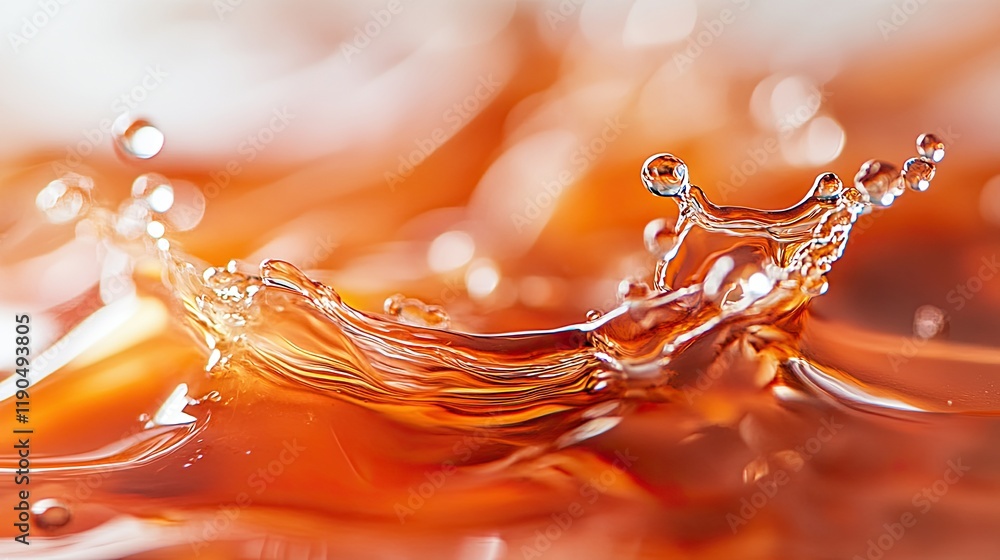 Poster dynamic caramel splash creates a captivating moment of sweet fluidity against a simple backdrop