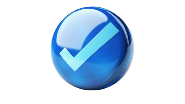 3d blue sphere isolated on transparent background  - Powered by Adobe