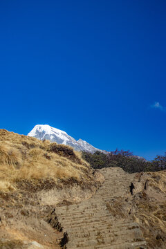 landscape with blue sky and clouds