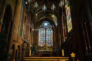 Fototapeta premium Selestat Cathedral altar, Alsace, France