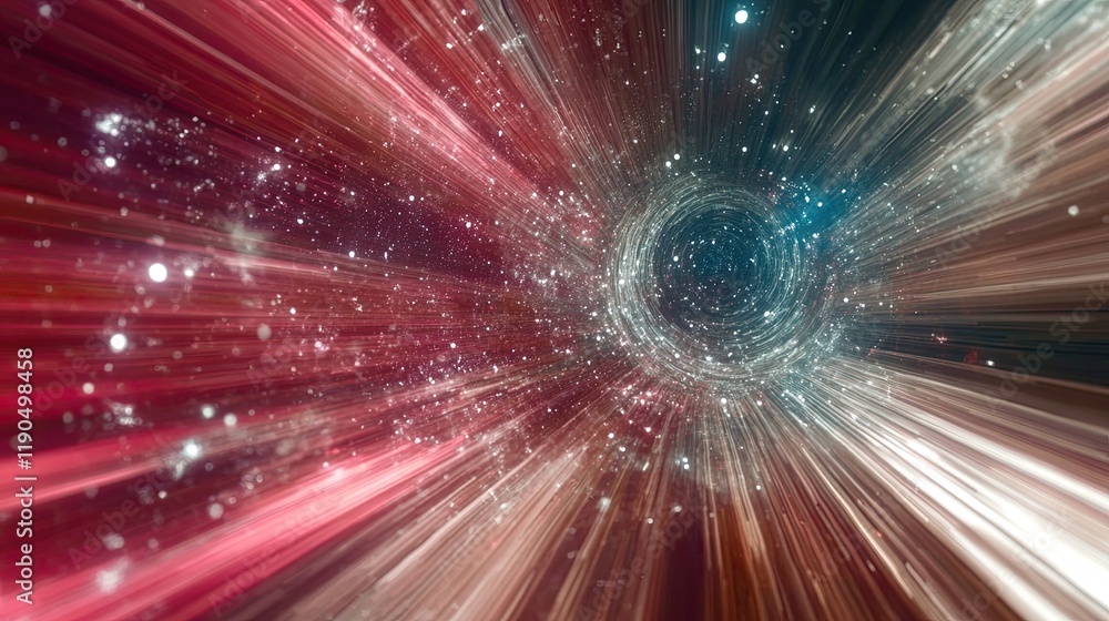 Poster journey through fragmented sublime eternal hyperspace in vibrant cosmic colors