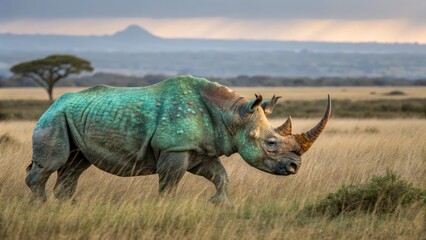 Fototapeta premium rhino in the wild