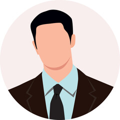 Faceless portrait of businessman   
in circle.