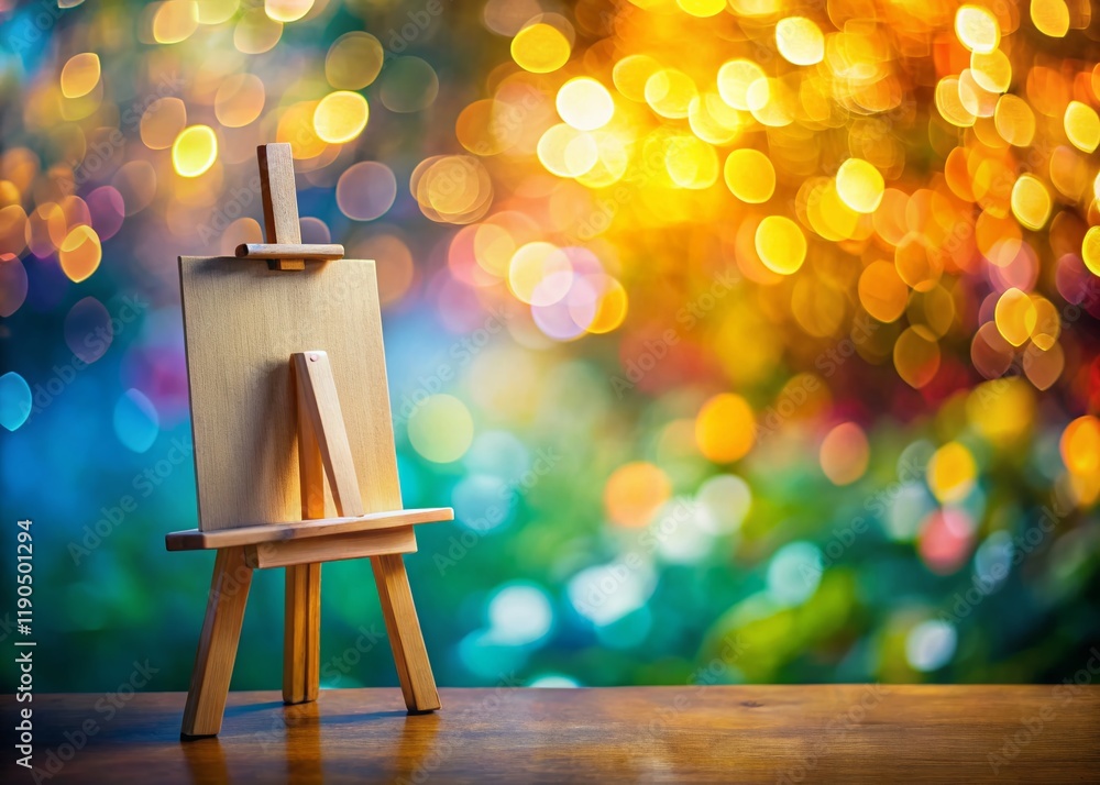 Poster artistic canvas & easel: bokeh studio photo, isolated background