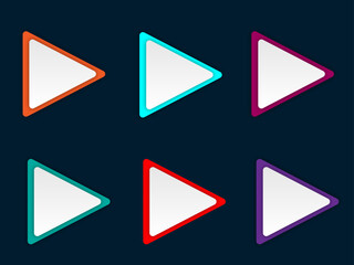 Button set of geometric shape | 3d button shape abstract design with triangle  shape dark blue background | Modern geometric button set fur banner, flyer, texture, futuristic design 