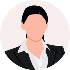 Faceless portrait of businesswoman for social media profile picture. Icon, user profile, person icon, profile picture. Suitable for social media profiles, icons, screensavers and web page. 