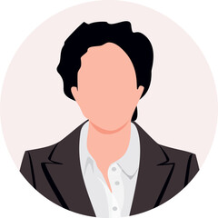 Faceless portrait of businesswoman for social media profile picture. Icon, user profile, person icon, profile picture. Suitable for social media profiles, icons, screensavers and web page. 
