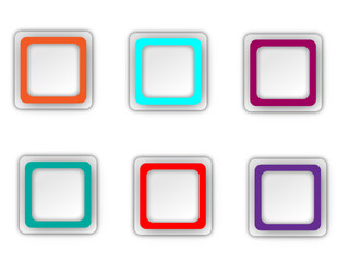 Button set of geometric shape | 3d button shape abstract design with square shape with white background | Modern geometric button set fur banner, flyer, texture, futuristic design 