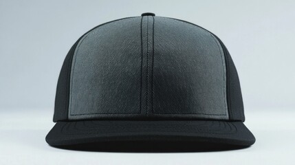 Fototapeta premium Gray and black baseball cap isolated on white background.