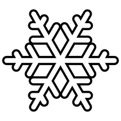 snowflake silhouette symbol icon shape, black and white vector illustration of snow flake
