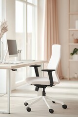 Ergonomic workspace products with posture-improvement claims displayed.