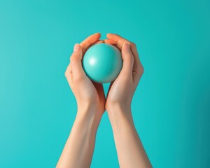 Hands gripping a ball for wrist strengthening exercises.