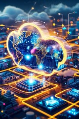 Fototapeta premium 5G wireless network, high speed internet, cloud computing or connect diagram technology, Data storage, service, synchronize, online, financial, Connectivity global