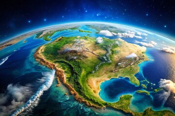Breathtaking Satellite View of South America: A Stunning Drone Perspective from Space