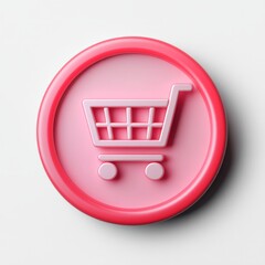 Red shop now button for online shop with white background