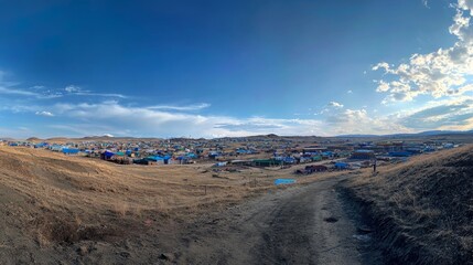 Panoramic View of a Rural Settlement