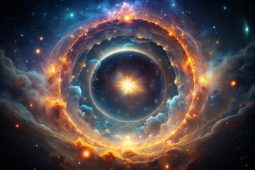 Obraz premium Celestial Portal: Spiritual Gateway to the Cosmos - Mystical Space Scene