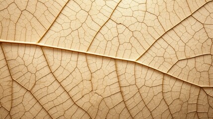 Fototapeta premium Macro Shot of Detailed Dry Leaf Texture with Visible Veins and Crisp Patterns