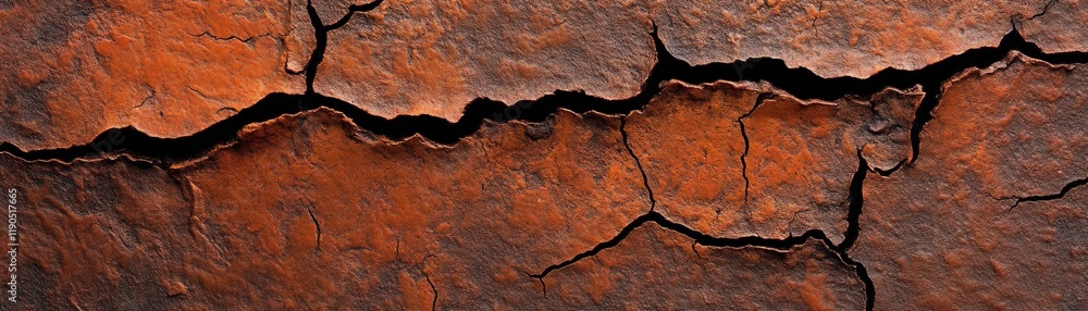 Poster rust texture abstract: close-up shot of a rusty surface with intricate cracks and peeling layers, cr