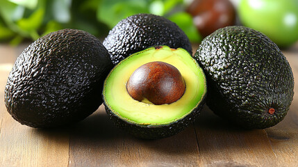  A still life shot of fresh avocados