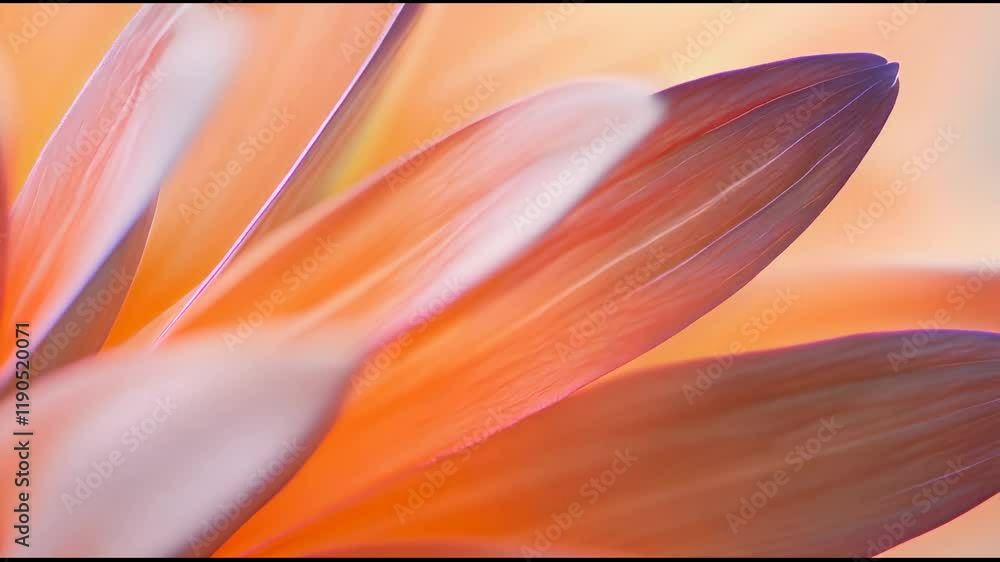 Poster soft light illuminates the delicate, translucent petals of a peach colored flower, creating a romant