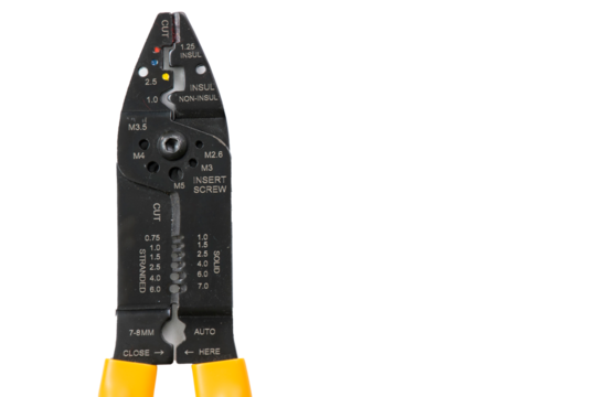 Wire stripper on the white background