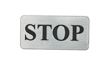 Stop sign on the white background