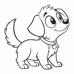 Fototapeta premium dog coloring page , coloring page for kids, animal coloring page, KDP