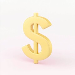 Obraz premium Yellow dollar sign symbol on a plain background.