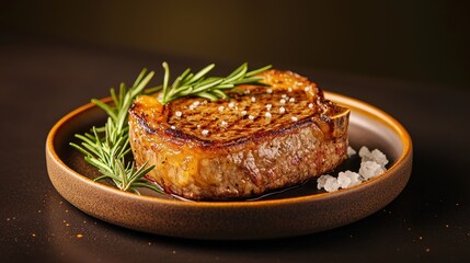 Grilled steak delight gourmet kitchen food photography elegant setting close-up view culinary art