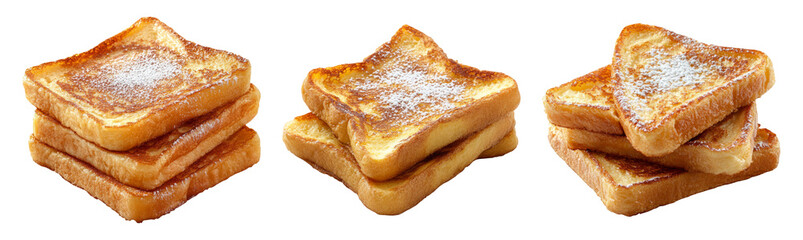 Delicious Stack of French Toast Slices Isolated on Transparent Background
