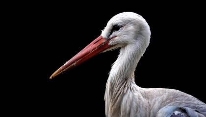 Fototapeta premium Stork on a black background