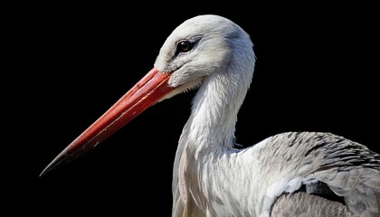 Fototapeta premium Stork on a black background