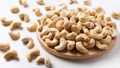 Fototapeta premium Cashews on a white background 