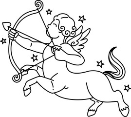 Sagittarius zodiac doodle icon