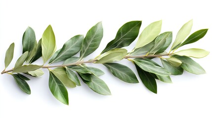 An olive branch is isolated on a transparent background, symbolizing peace