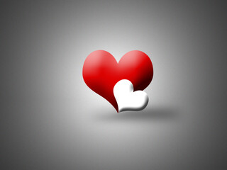 abstract red  and white heart