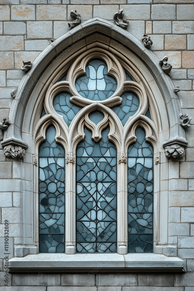 Aufkleber a closeup image of a gothic window. intricate details. created with generative ai technology