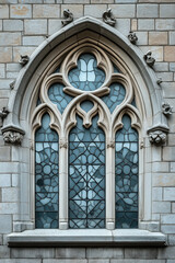 Obraz premium A closeup Image of a Gothic Window. Intricate details. Created with Generative AI technology