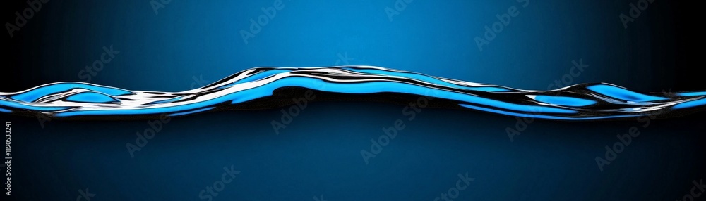 Poster liquid serenity: abstract ripple of water, a mesmerizing blue wave flowing smoothly across the frame